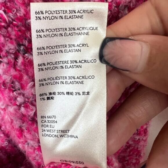 Free People Pink Prickly Pear Boho Oversized BFF Open Cardigan Large - Picture 14 of 14